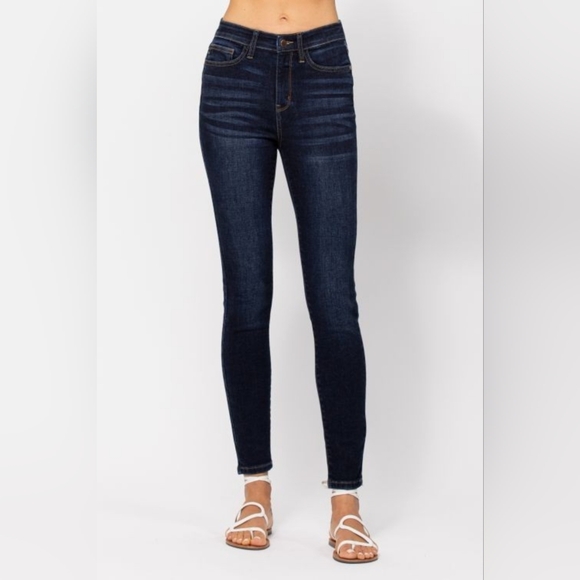 Judy Blue Skinny High-Rise Waist Denim Handsand Stretchy Jeans Slim Ankle Pants - Picture 1 of 15